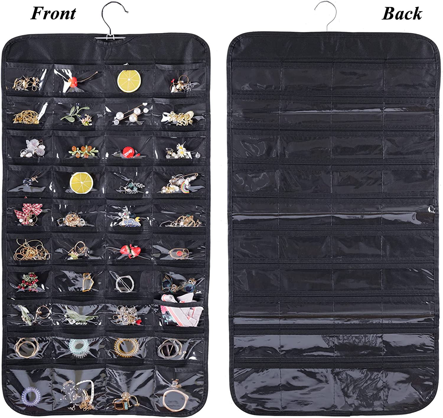 Hanging Jewelry Organizer, 80 Pockets Earring Holder Organizer