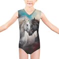 thumbnail image 2 of Maillot de Bain une Pièce pour Filles 3-14 Col en V Maillot Sans Manches, 2 of 5
