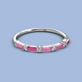 thumbnail image 3 of TriJewels 1.20 ctw Baguette Pink Sapphire and Round Lab Grown Diamond Wedding Band in 14K White Gold, 3 of 6