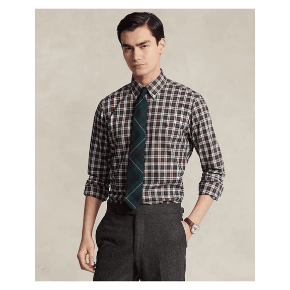 Polo Ralph Lauren Classic Fit Plaid Twill Long Sleeve Shirt, Multicolor, Size M