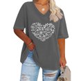 thumbnail image 2 of Camisetas Casuales de las Mujeres con Cuello en V Grande de la Calabaza de Acción de Gracias de Manga Corta, Base de Verano de Color Sólido para el Uso Diario, 2 of 4