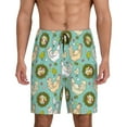 thumbnail image 3 of Lsque Chicken Laying Eggs Mens Sleep Pajama Shorts,Short Pajama Pants, Cotton Ultra-Soft Knit-Large, 3 of 9