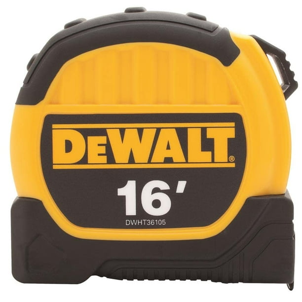 Cinta métrica Dewalt, hoja de lectura fraccionada con base de 5 m/16 pies de ancho