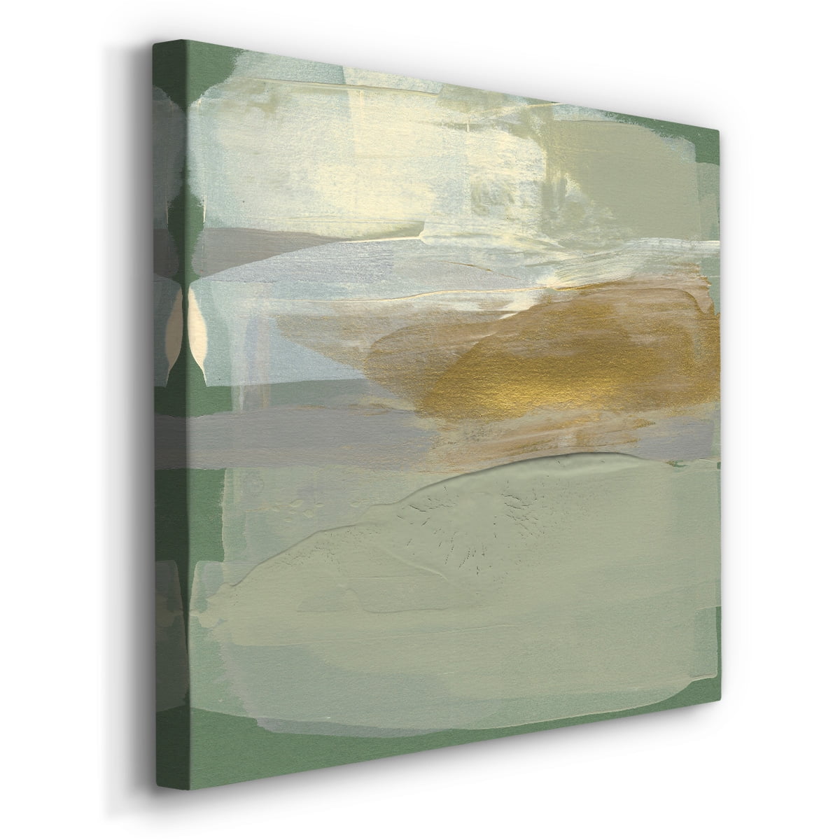 Wexford Home Sage & Gold Swipe III-Premium Gallery Wrapped Canvas, 10" x 10" - Ready to Hang