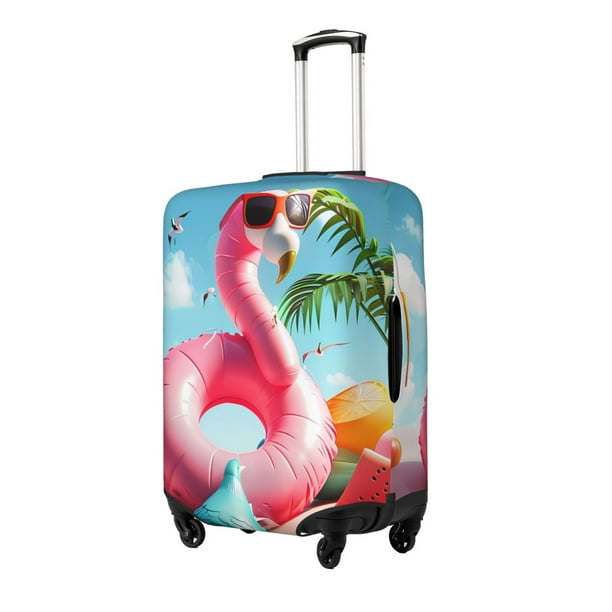 Fotbe Tropical Flamingo Pool Float Funda Protectora para Equipaje, Antirrayones y Resistente a la Suciedad, Compatible con Maletas de 18 a 32 Pulgadas-Large