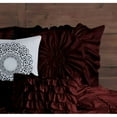 thumbnail image 5 of DNG Creations 5 Piece Luxury Circle Ruffle Comforter with 1 Freebie Ruffle Pillow All-season 550 GSM 800TC, 100% Egyptian Cotton ( Oversized Queen Size ) Solid Wine Colour, 5 of 5