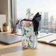 thumbnail image 7 of SEANATIVE Double Eyeglass Case with 2 Compartments Soft Lightweight Travel Glasses Case Neoprene Glasses Pouch Zipper Eyewear Storage Pouch for Women, Hummingbird Floral Butterfly Green, 7 of 7