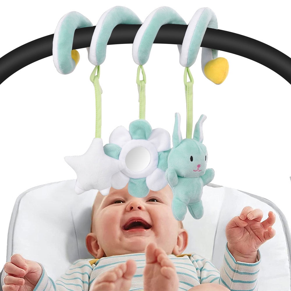 Hanging Toys for Car Seat Crib Mobile, Infant Baby Spiral Plush Toys