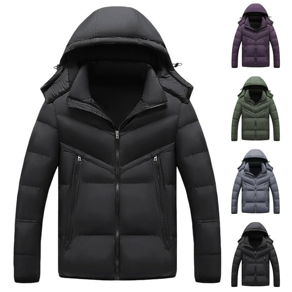 Brondbend Men Coats Winter Mens Fall Jackets Hooded Long Sleeved Zipper Pocket Outerwear Solid Color Comfortable Jacket Loose Fit Weekend Tops Army Green