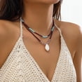 thumbnail image 4 of HAHDAXIA Collier Coquillage pour Femmes Été Collier Surfeur Collier Ras du Cou Superposé Collier Tortue Boho Pendentif Étoile de Mer Cadeaux, 4 of 6