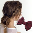 thumbnail image 2 of Unique Bargains 1 Pc Elegant Bow Hair Clips for Home Wine Red, 2 of 5