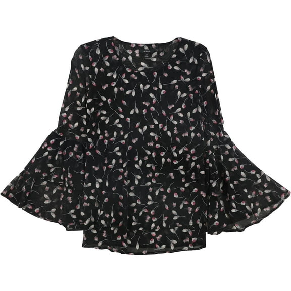 Alfani Womens Tiered Bell Sleeve Pullover Blouse, Pink, X-Small