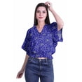 thumbnail image 2 of Moomaya Printed Womens Wrap Blouse Moss Georgette Elastic Waist Summer&nbsp;Crop Top, 2 of 5