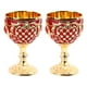 thumbnail image 2 of Dekaim Copa De Vino Vintage Aleación De Zinc Elegante Decorativa Retro Copas De Tallo para El Hogar Bar Fiesta 2 Piezas(Oro y Rojo), 2 of 5