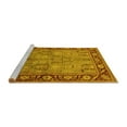 thumbnail image 2 of Ahgly Company Machine Washable Indoor Round Oriental Yellow Industrial Area Rugs, 5' Round, 2 of 4
