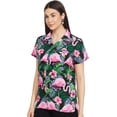 thumbnail image 3 of Stylore Womens Hawaiian Shirt Short Sleeve Blouse Flamingo Black Pink XS, 3 of 7
