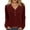 Wine, variant on UQJfacai Sweaters for Women Ribbed Knit Long Sleeve Tunic Tops Fall Clothes V Neck Button Down Winter Shirts