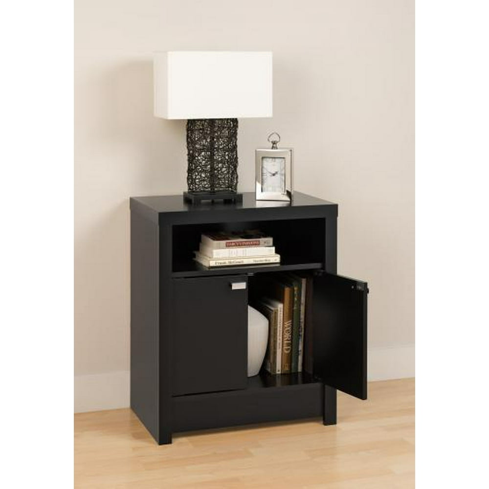 Black Series 9 Designer Tall Nightstand, 2Door