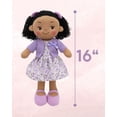 thumbnail image 2 of Linzy Toys Muñeca de trapo de felpa suave Hailey morada de 16 pulgadas para niñas - Adorable compañero de peluche para dormir para niños pequeños Bebés - Linda muñeca de abrazo Muneca De Trapo Para Ni, 2 of 5