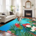 thumbnail image 2 of 6'x9' Area Rugs, Flowers Birds Indoor Outdoor Area Rug for Living Room Bedroom, Summer Botanical Floral Watercolor Butterfly Washable Bathroom Rugs Kitchen Floor Carpet Mats Home Decor Aesthetic, 2 of 8