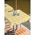 thumbnail image 2 of Outdoor Tablecloth with Umbrella Hole for Patio/Picnic/Party/Camping, Yellow Plaid Striped Waterproof Table Cloth Square Cover Washable, Farmhouse Checkered Modern Abstract Art (60"x 60"), 2 of 8