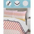 thumbnail image 4 of Quilts Full Size, Colorful Stripe Soft Comforter Bedding Set for Bed, Modern Pink Red Yellow Vertical Striped Lightweight Quilted Bedspread with Pillow Cover(2 Pieces) for All Season, 78x90 Inch, 4 of 6