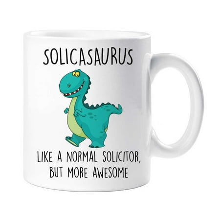 

60 Second Makeover Solicasaurus Mug Solicitor Dinosaur Fathers Day Funny Mug Present Birthday Christmas