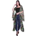 thumbnail image 2 of Moomaya Cardigan Long en Georgette de Viscose Imprimée à Manches Fendues pour Femmes, 2 of 5