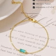 thumbnail image 5 of 18K Gold Plated Birthstone Bracelet for Women 12 Month Color CZ Beaded Stretch Bracelet Stackable Jewelry Gift, 5 of 6