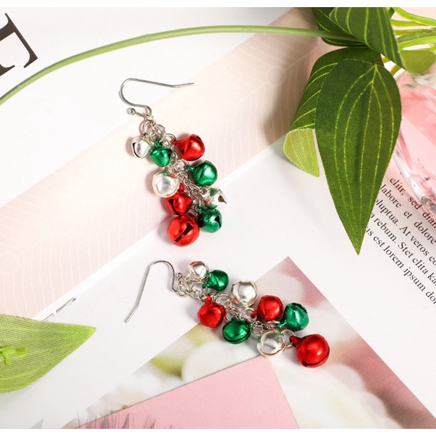 3 Pairs Women's Christmas Themed Earrings Bell Long Drop Earrings Party