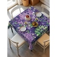 thumbnail image 2 of Purple Green Flowers Suqare Tablecloth - 54 x 54 Inch, Watercolor Vintage Botanical Waterproof & StainResistant Tablecloth, Washable Oil-proof Table Cover for Dining/Party/Wedding/Camping/Buffet, 2 of 9