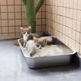 Yangbaga Stainless Steel Litter Box for Cat and Rabbit,Odor Control
