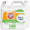 Arm & Hammer Sensitive Skin Free & Clear, 140 Loads Liquid Laundry Detergent, 210 Fl oz