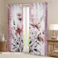 thumbnail image 2 of Erosebridal Groovy Floral Curtains Pack of 2 (38x45), Watercolor Flower Blackout Curtains for Bedroom, Rustic Plant Curtains for Living Room, Window Drapes Room Decoration, 2 of 6
