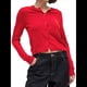 thumbnail image 3 of Cárdigan Corto para Mujer, Suéter de Punto de Larga con Botones para Vestidos y Jeans. Rojo S, 3 of 10