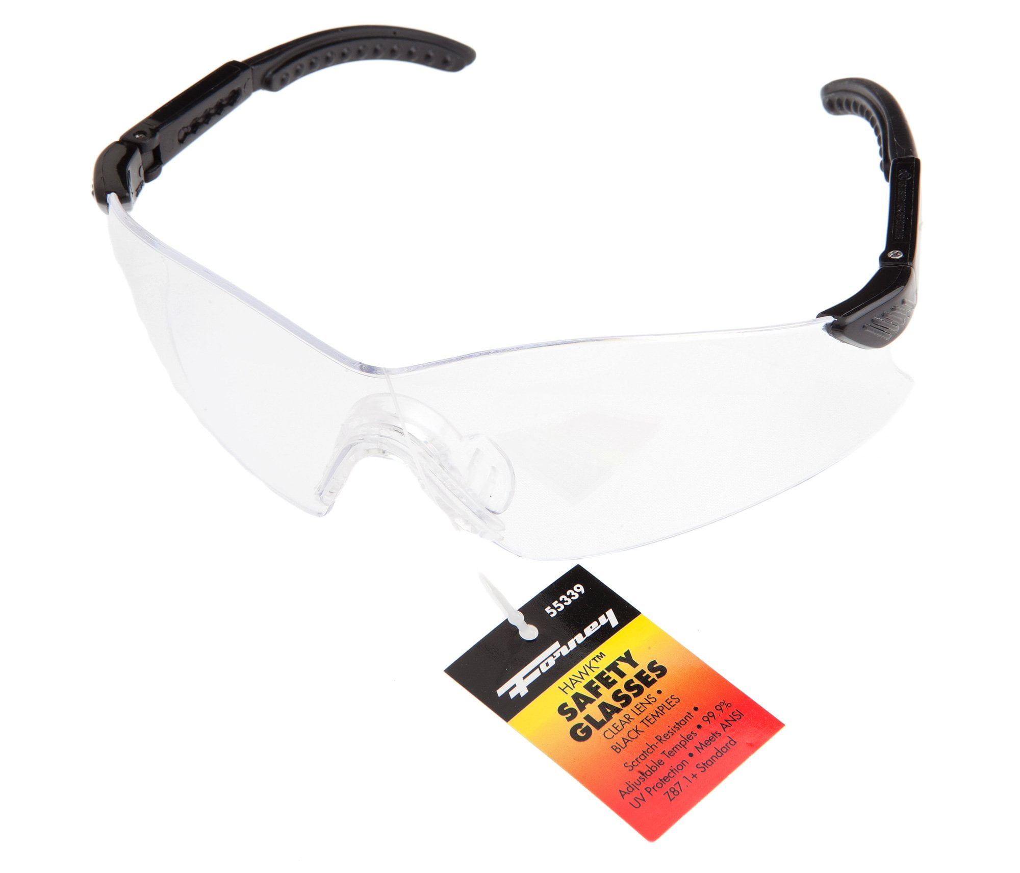 Squared Lens Forney 55401 Safety Glasses Clear 