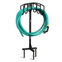 Garden Hose Holder, 3 Spikes Freestanding Outdoor Hose Stand, Heavy Duty Water Hose Holder Rack and Storage Organizer for Lawn/Yard/Garden