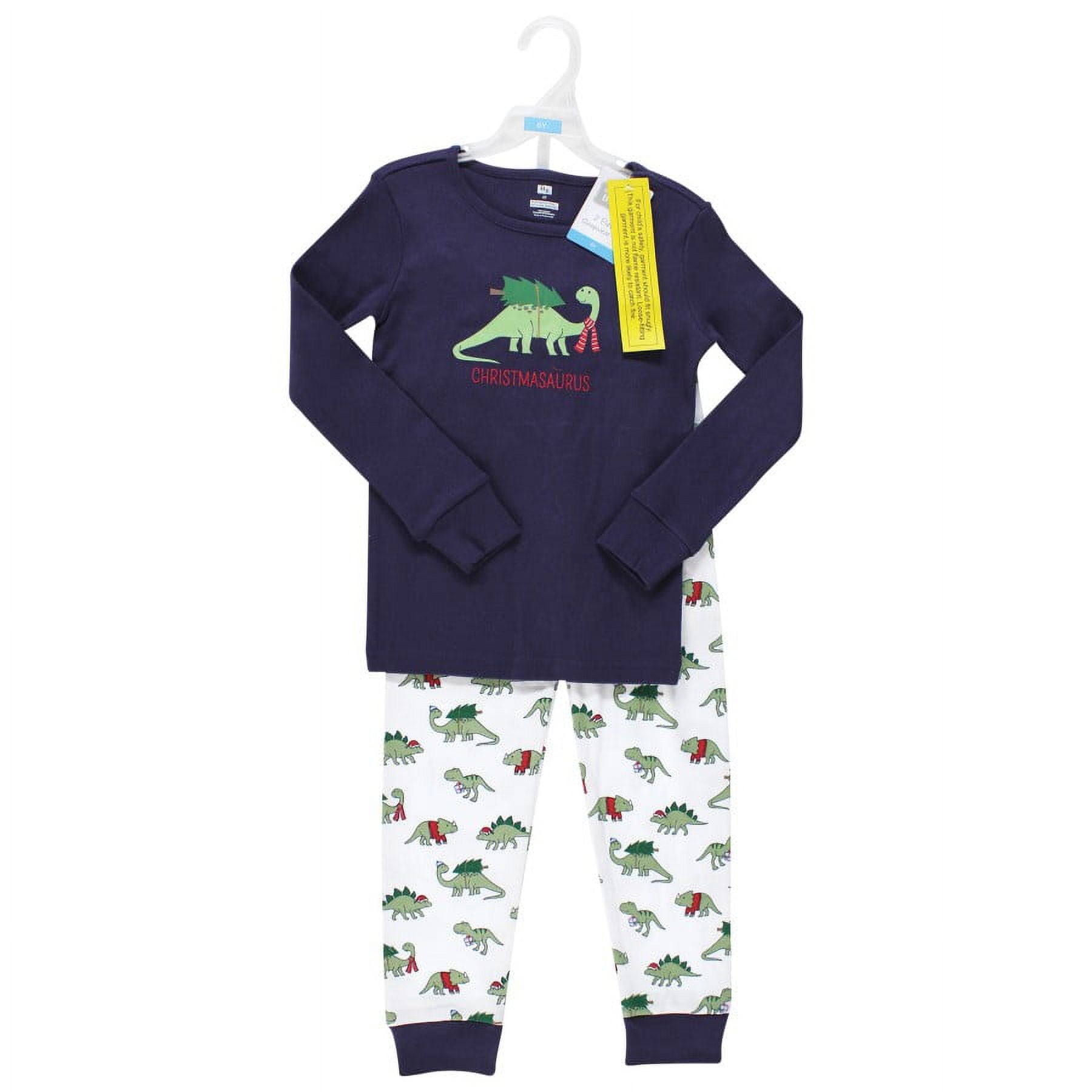 Hudson Baby Infant and Toddler Cotton Pajama Set, Christmasaurus, 18-24 Months