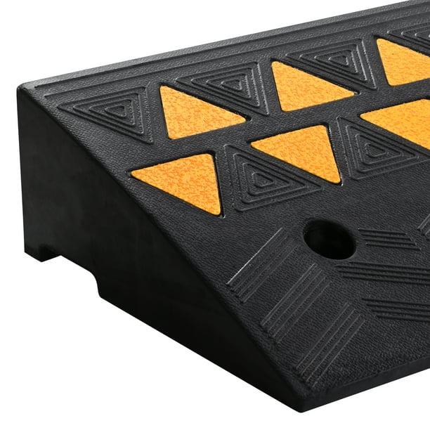 Rampa de goma VEVOR, paquete de 2, altura de elevación de 5 pulgadas, resistente, 33069 libras/15 T de capacidad, rampas de umbral