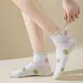 thumbnail image 5 of 5 Pairs Women's Low Cut Ankle Socks with Polka Dot and Stripe Patterns Soft Cotton Anti-Pilling Casual Everyday Style, 5 PK-E, 5 of 7
