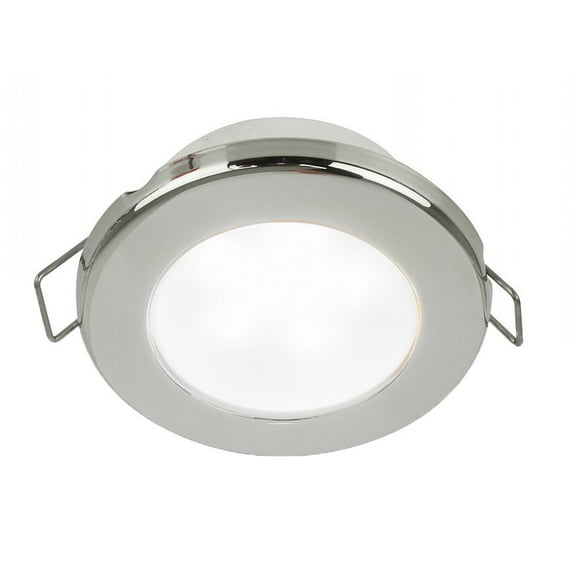 Hella Marine 3 Inch Round Spring Mount Down Light - Stainless Steel Rim Mount Down Light