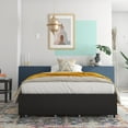thumbnail image 3 of RealRooms Alden Platform Bed with Storage Drawers, Full, Black Faux Leather, 3 of 10