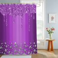 thumbnail image 4 of Shower Curtains for Bathroom, Modern Purple Waterproof Fabric Shower Curtain, Abstract Diamond Luxury Gradient Decorative Bathroom Curtain for Bathtub, 72"x78", No Hooks Included, 4 of 9