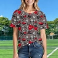 thumbnail image 5 of Game Day Short Sleeve Tshirts for Women Trendy Printed Graphic Plus Size Shirts Crew Neck Casual Tops (2XL, Red), 5 of 7