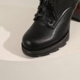 thumbnail image 4 of NECHOLOGY Botas Mujer Adulto Femenino Zapatos Botines de mujer Botines de mujer Otoño e Invierno tendencia de moda cambio Gradual estampado de cómodo tacón cuadrado tacón grueso (Black, 7), 4 of 6