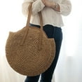 thumbnail image 5 of HGPS Straw Handbags Women Handwoven Round Straw Bags Hand Large Summer Beach Tote Woven Handle Shoulder Bag, 5 of 9