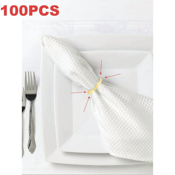 100PCS Reusable Metal Napkin Rings Elegant Gold Design, Versatile for Table Setting & Table Decor Diameter 1.57"