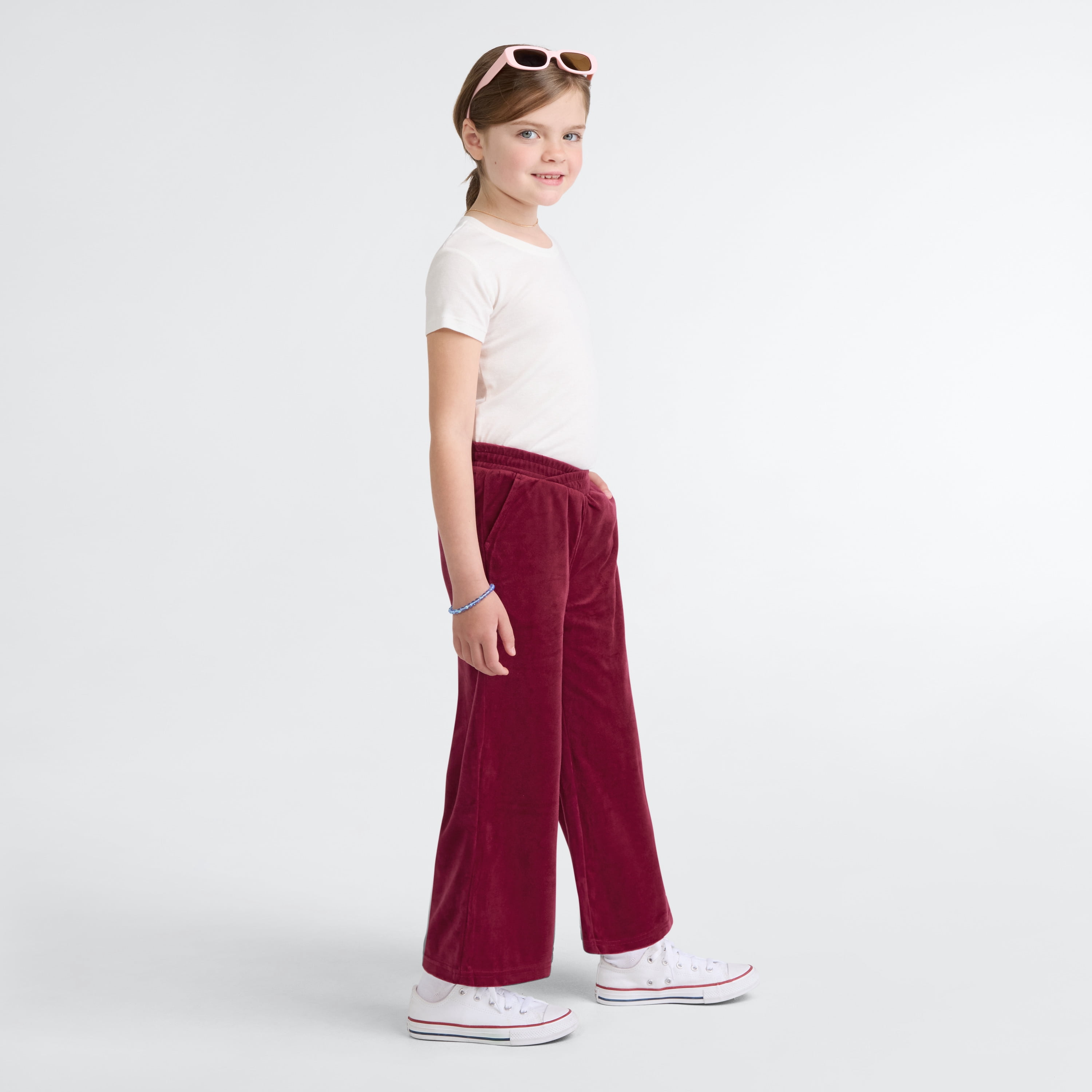 Levi Girls Wide Leg Velour Pant, Size 4-6X