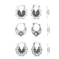 thumbnail image 5 of LeCalla 925 Sterling Silver Hypoallergenic SMALL Click-Top Filigree Hoop Earrings Jewelry for Female and Teen Set of 3 Pair (15MM, 15MM, 15MM), 5 of 8