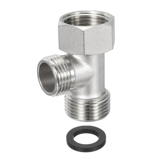 Adaptador de válvula en T pulido de 7/8" y G 1/2 para ducha de bidet de mano, 1 juego